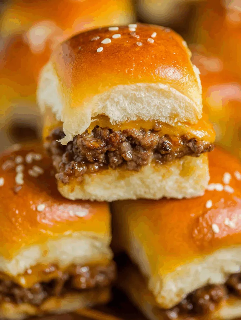 Mini Cheeseburger Sliders on Hawaiian Rolls