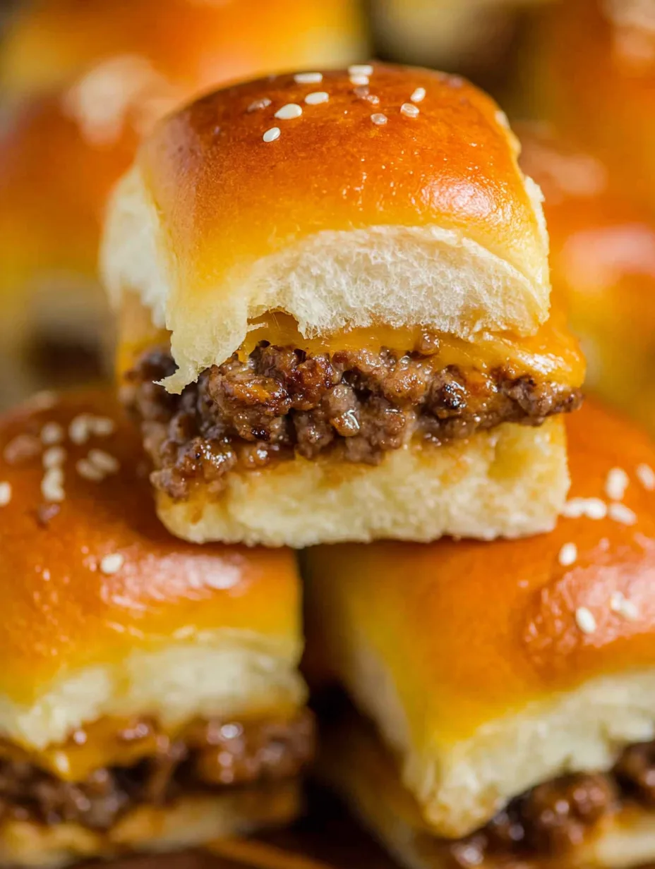 Mini Cheeseburger Sliders on Hawaiian Rolls
