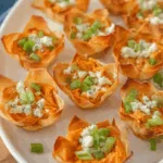 Buffalo Chicken Wonton Cups
