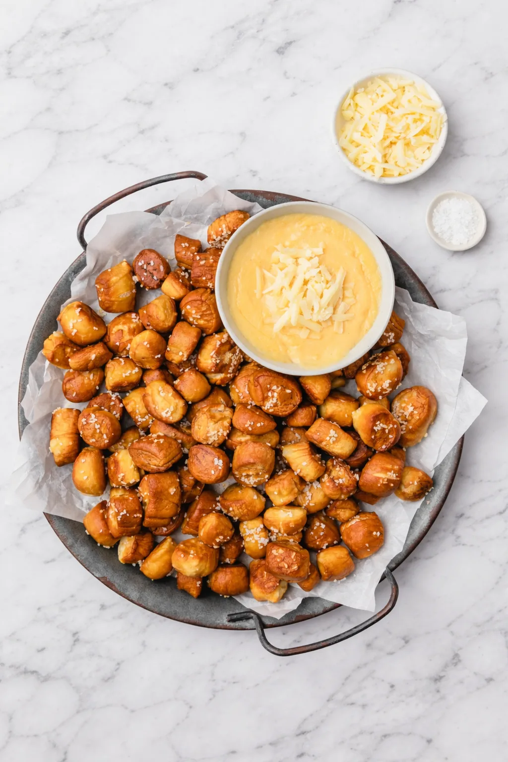 Sweet & Salty Pretzel Bites with Spicy Mustard Dip