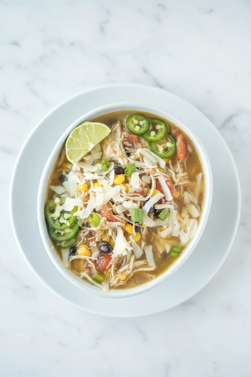 High Protein Chicken Tortilla Soup