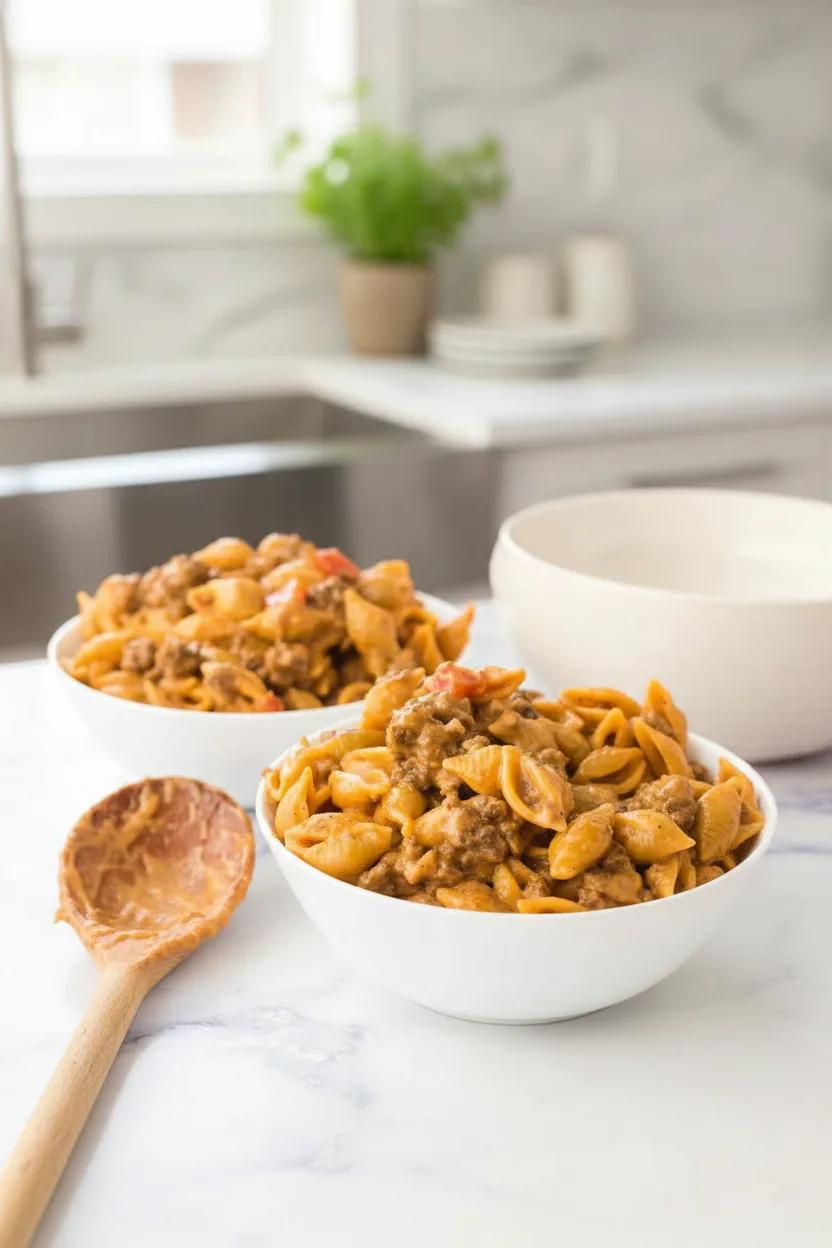 Easy One Pot Cheesy Taco Pasta