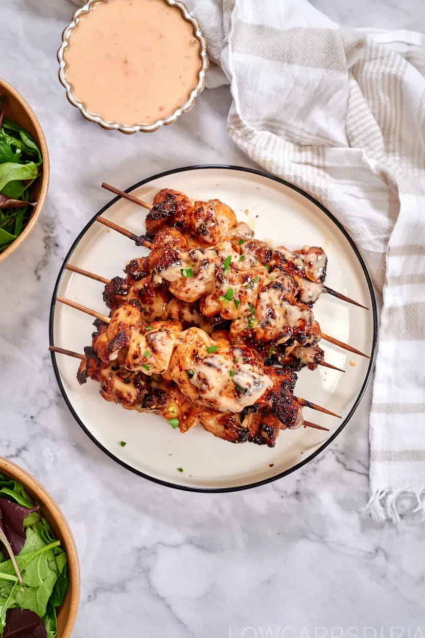 Bang Bang Chicken Skewers
