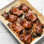 Caramelized BBQ Chicken Thighs in the Oven