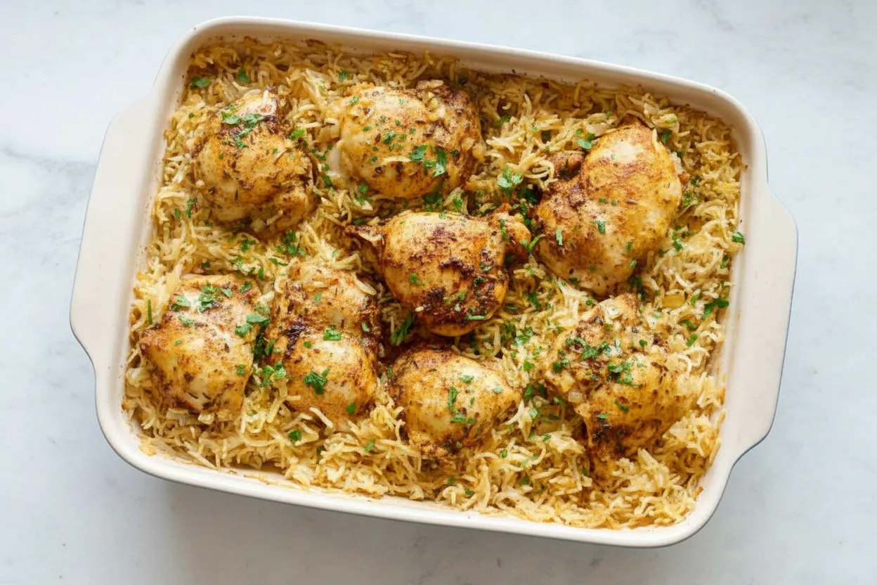 Easy Oven Baked Chicken and Rice