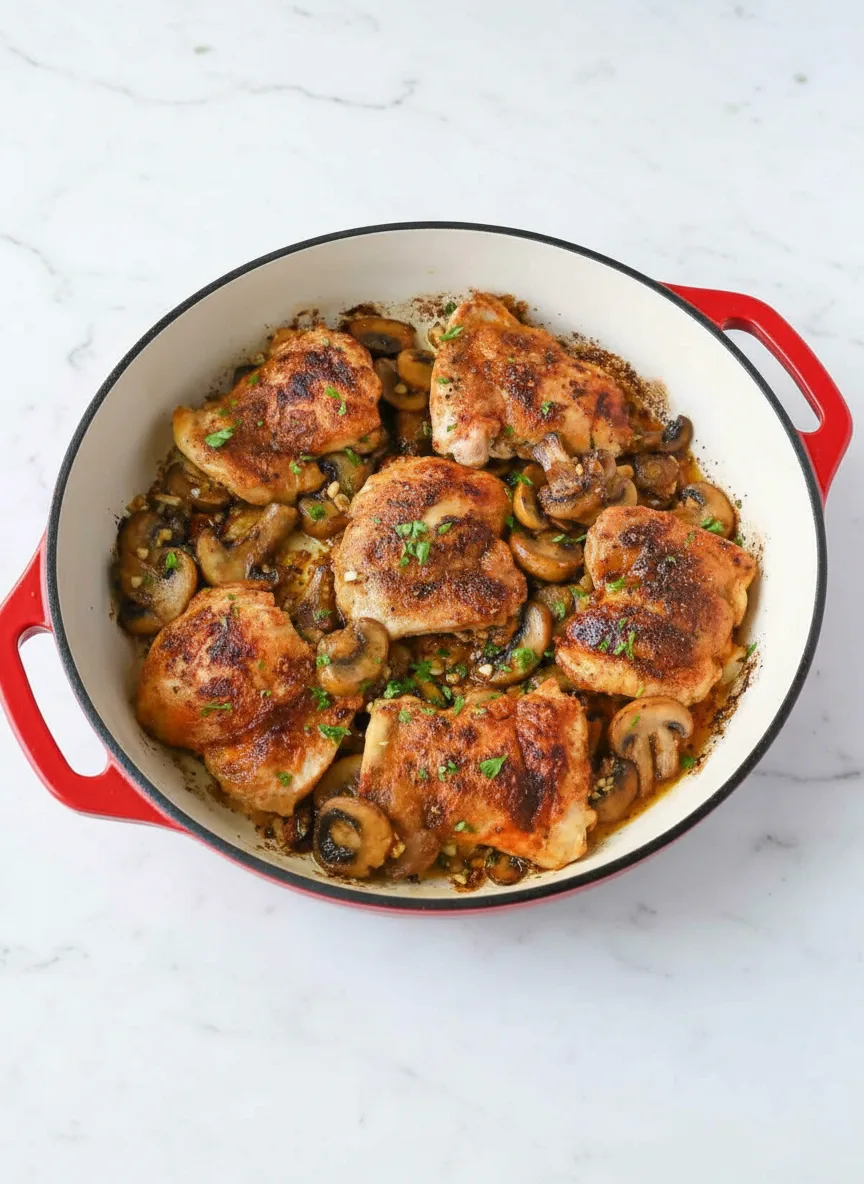 Garlic Mushroom Chicken Thighs