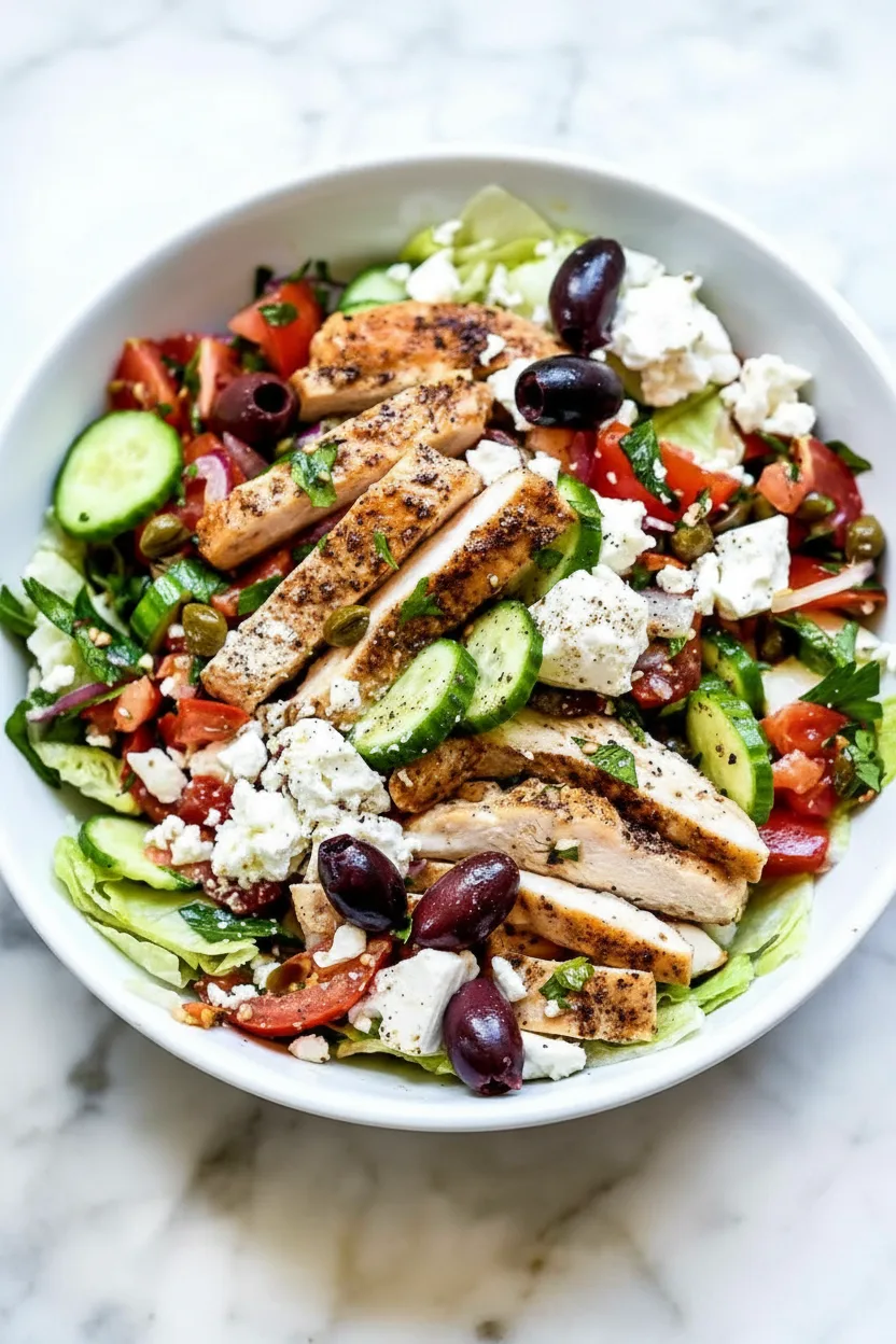 Greek Salad with Chicken – Mediterranean flavor
