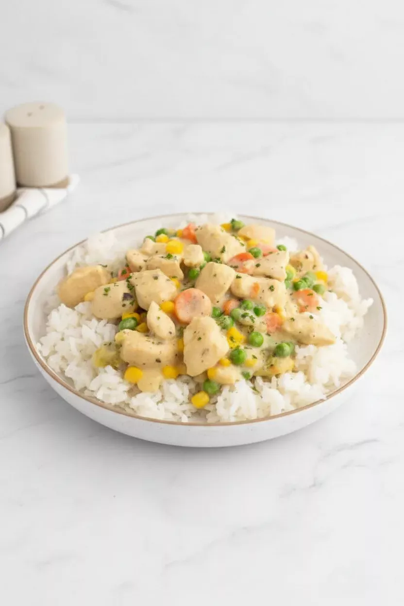 High Protein Crustless Chicken Pot Pie