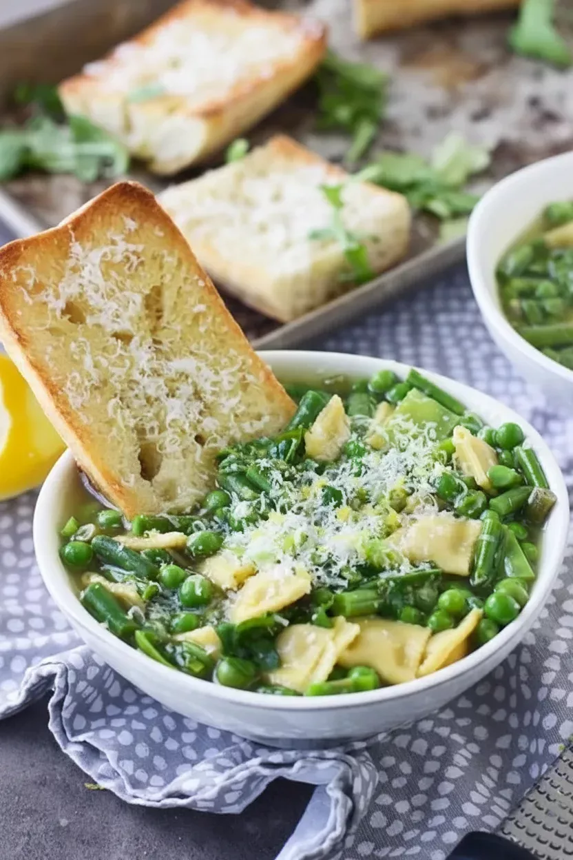 30 Min Spring Veggie and Lemon Soup