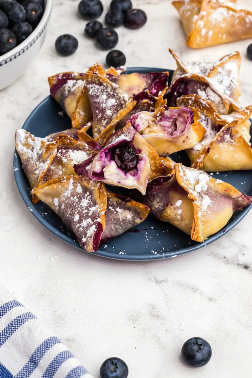Air Fryer Blueberry Cheesecake Wontons