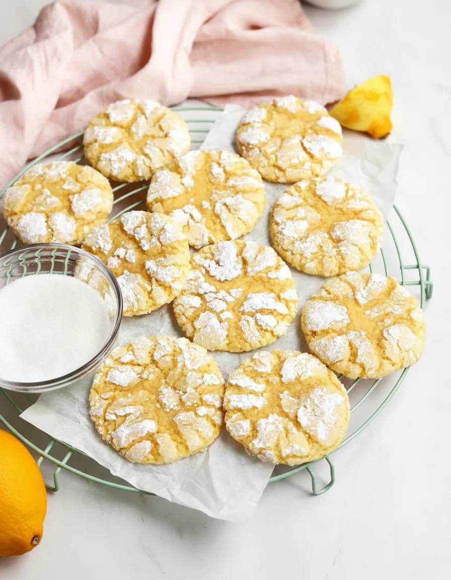 Cracked Top Lemon Sugar Cookies