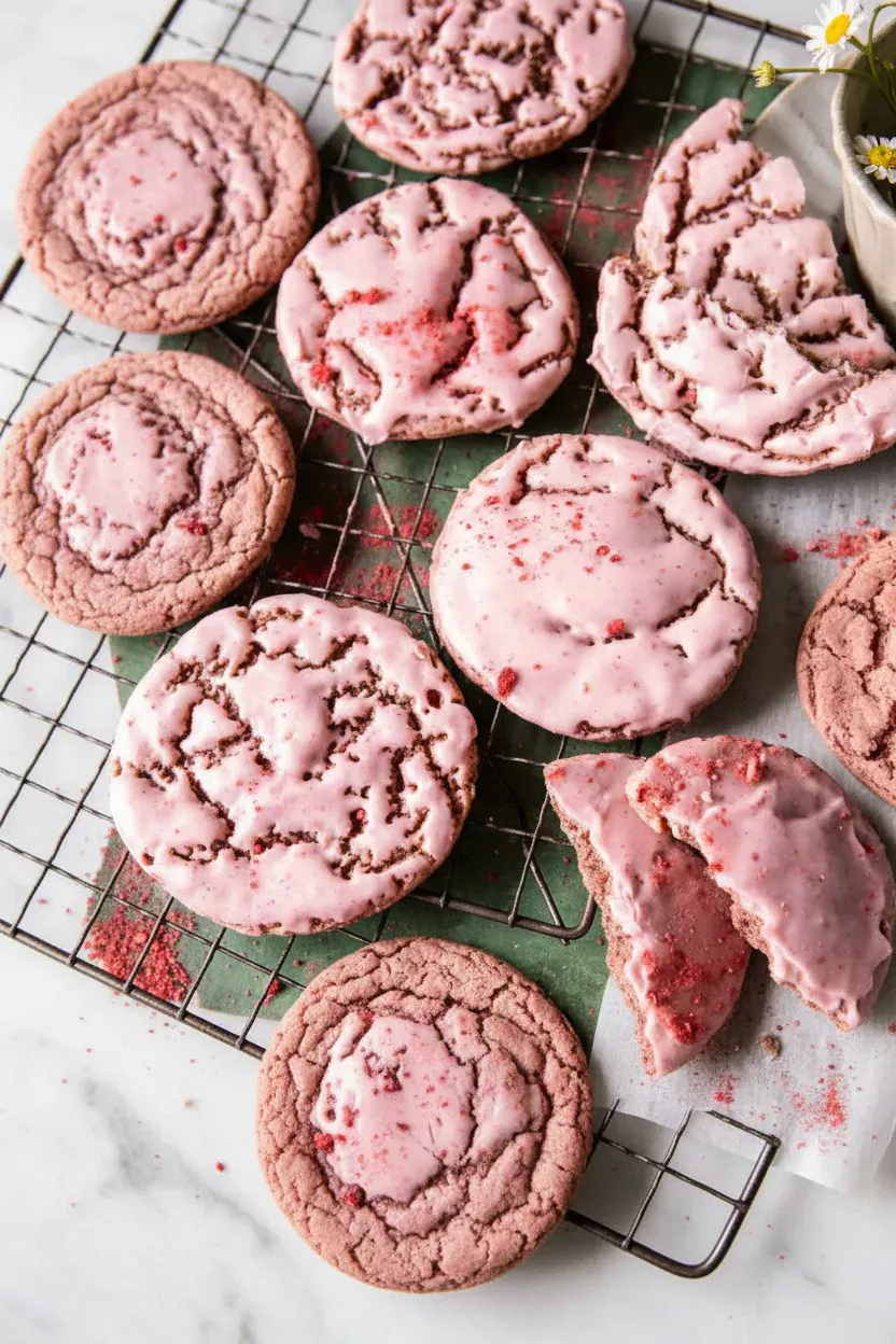 Double Strawberry Soft Sugar Cookies