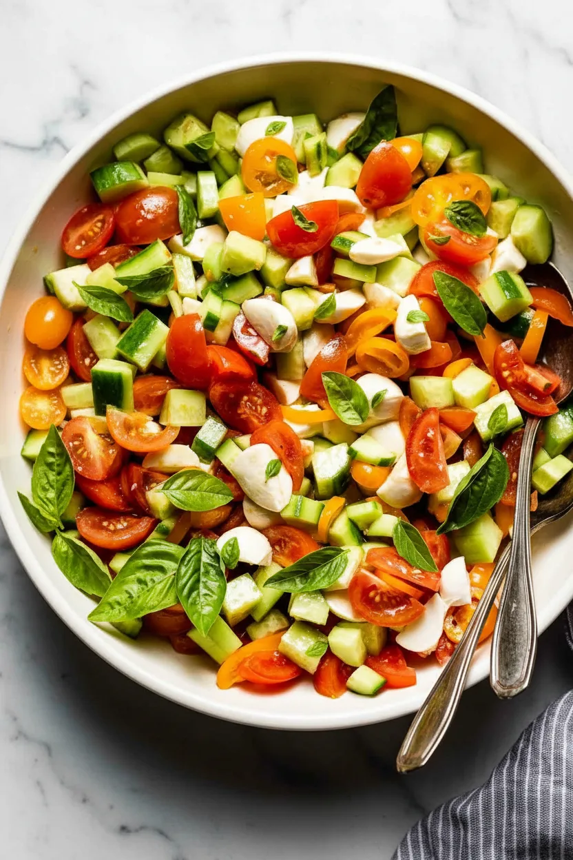 Fresh Cucumber Mozzarella Salad