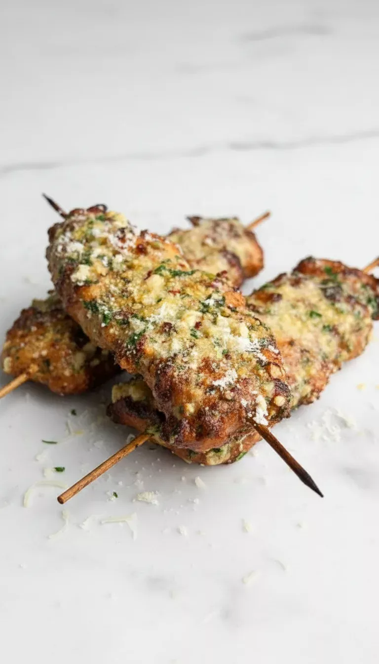 Garlic Parmesan Chicken Skewers
