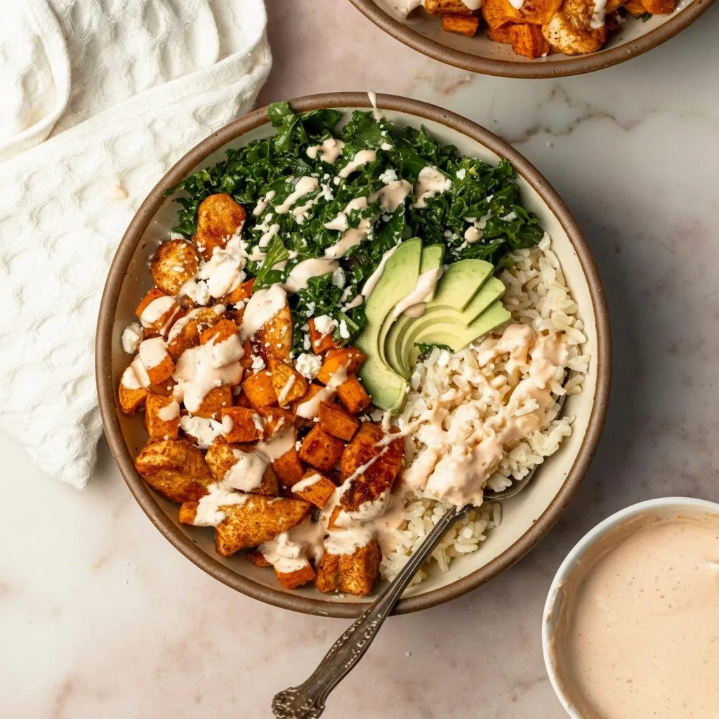 Healthy Chicken & Sweet Potato Rice Bowl