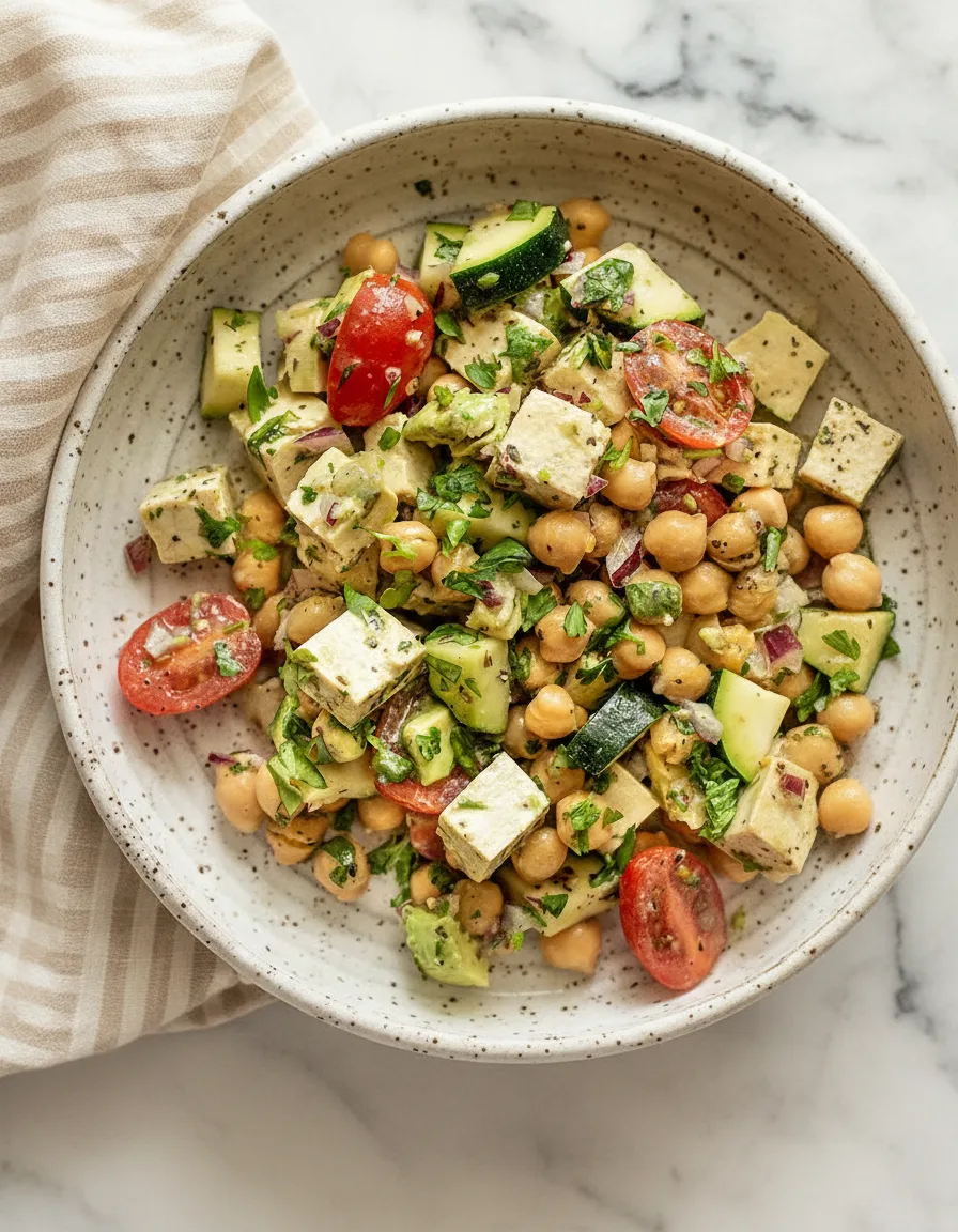 High Protein Chickpea Avocado Salad