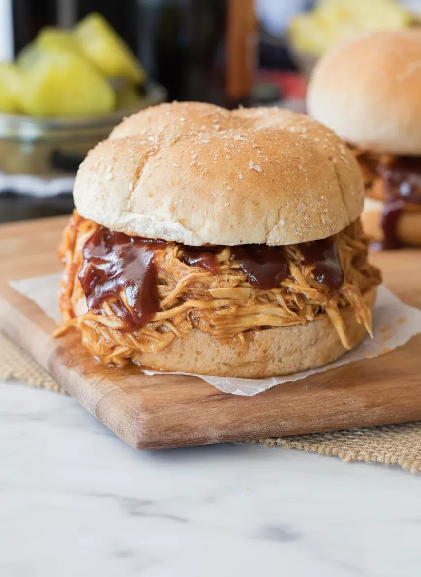 Kid Friendly Slow Cooker BBQ Chicken Sliders