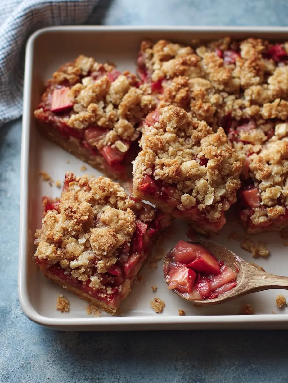 Brown Butter Rhubarb Crisp Bars