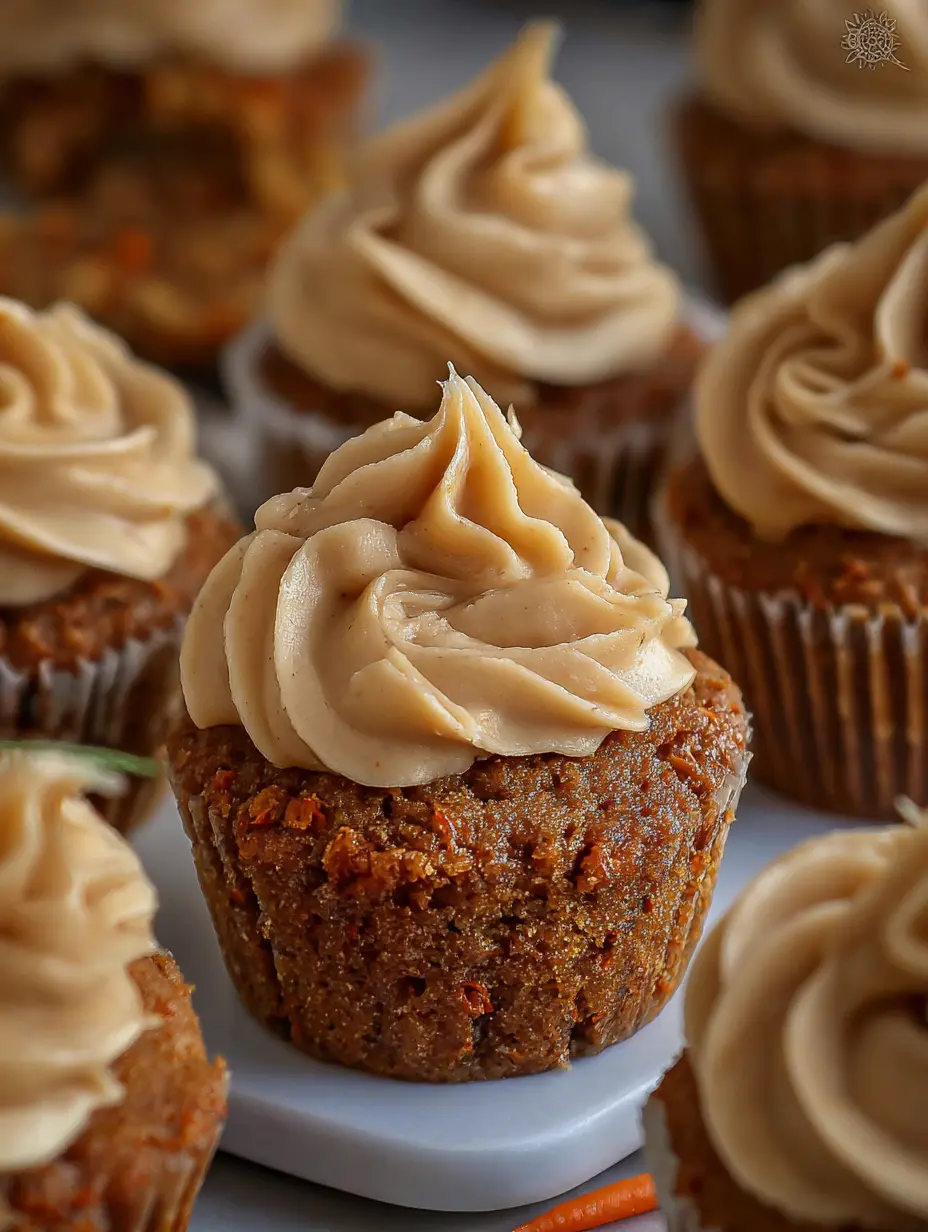 Carrot Cake Cupcakes with Brown Sugar Frosting