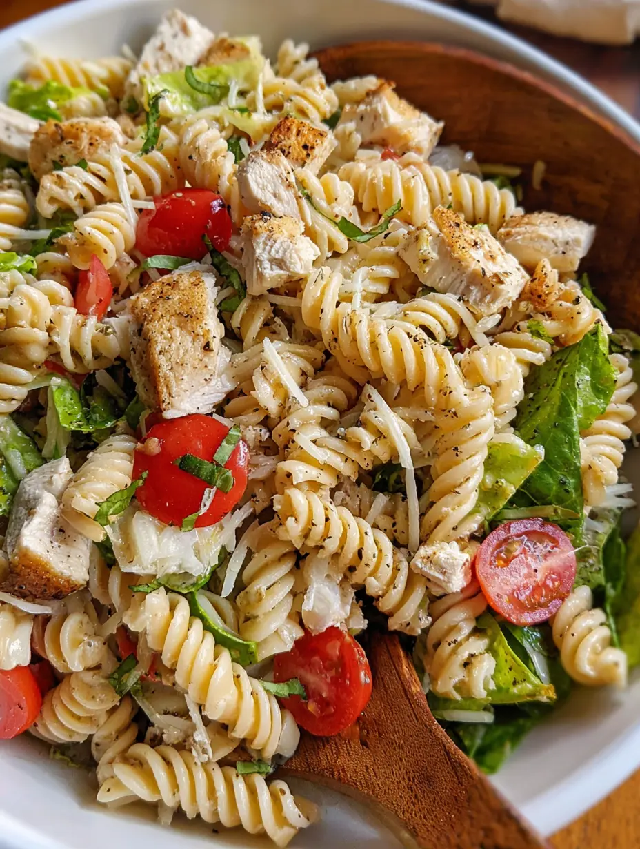 Chicken Caesar Rotini Pasta Salad