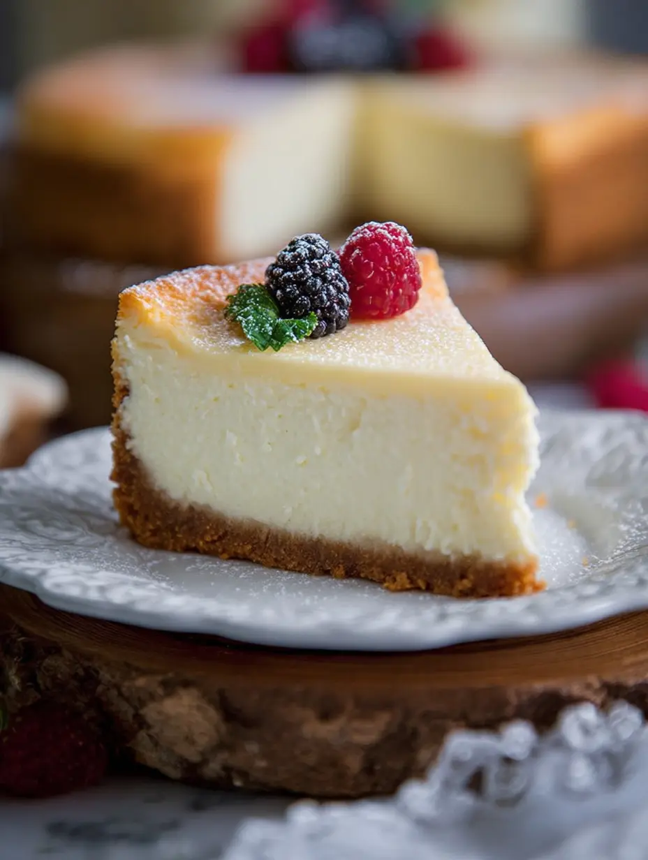 Classic Homemade Cheesecake with Smooth Cream Cheese Filling