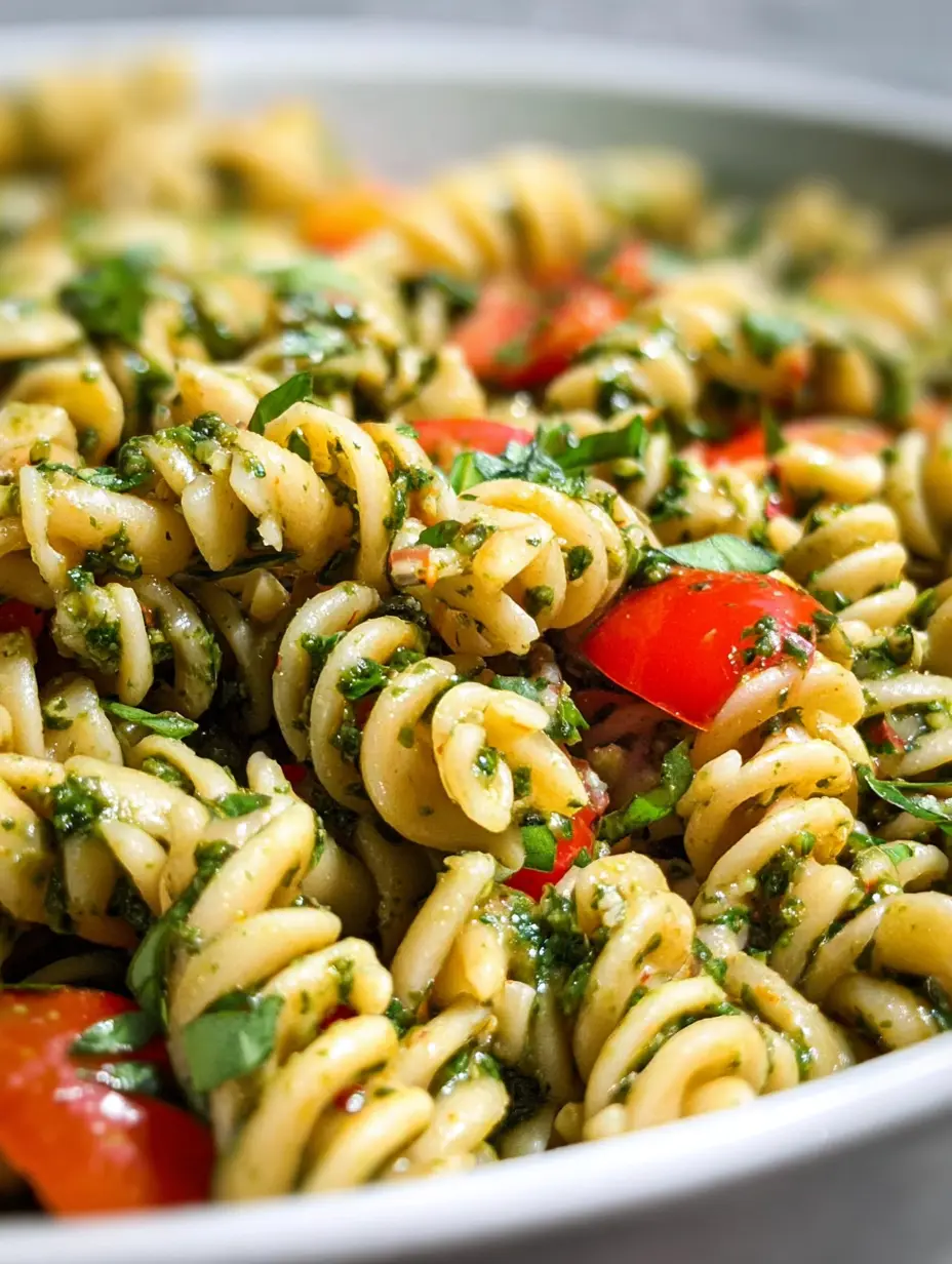 Fresh Basil Pesto Pasta Salad