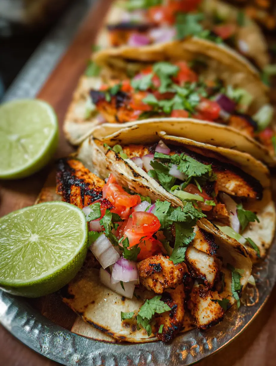 Garlic Grilled Chicken Tacos