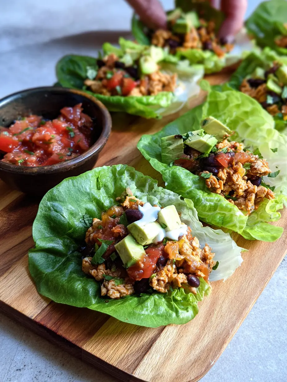 Ground Chicken Taco Lettuce Cups
