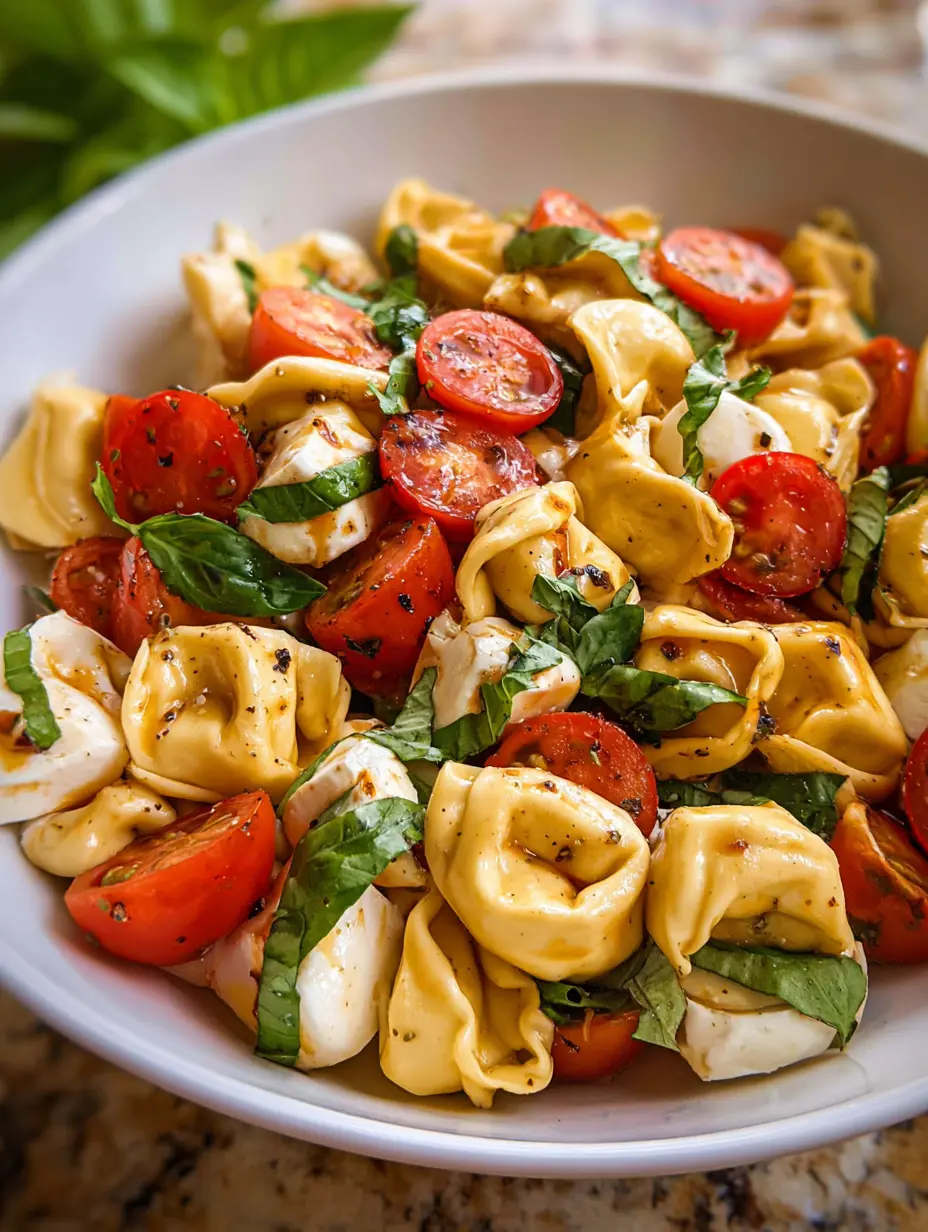 Italian Tortellini Caprese Pasta Salad