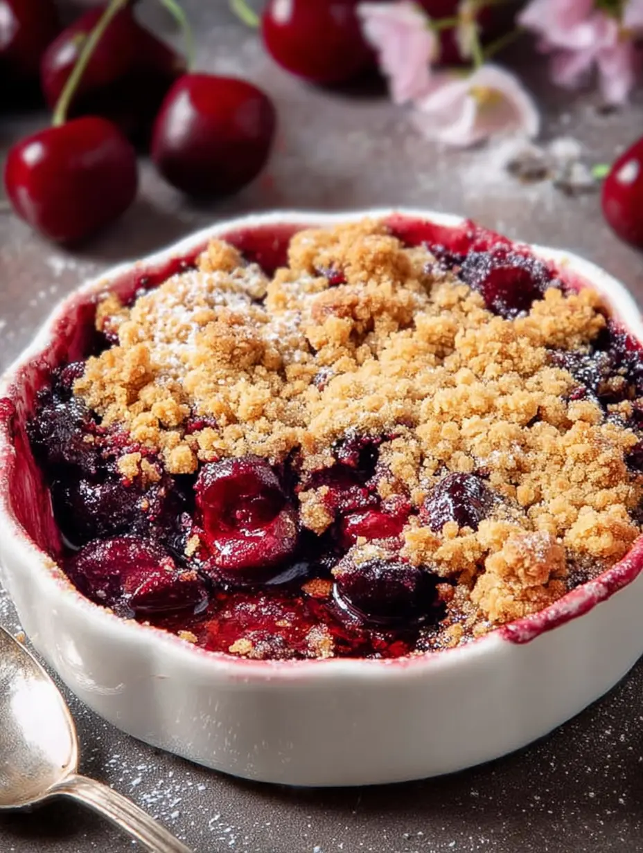 Juicy Cherry Crumble with Crunchy Streusel