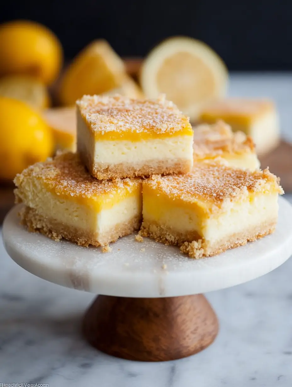 Lemon Cheesecake Bars with Shortbread Crust