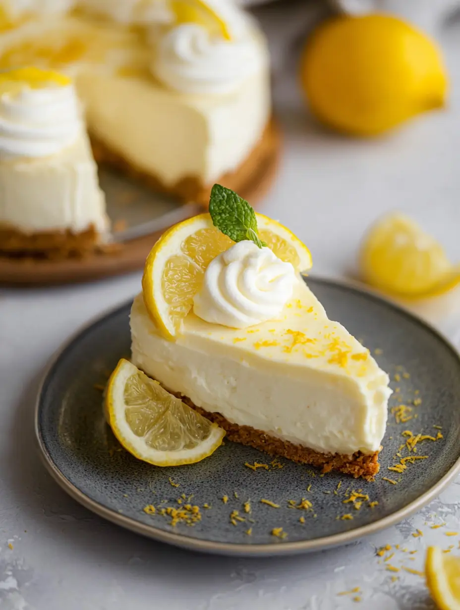 No Bake Lemon Cheesecake with Fresh Lemon Juice