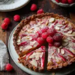 Rhubarb & Raspberry Almond Tart