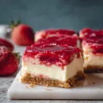Strawberry Cheesecake Bars with Fresh Strawberry Layer