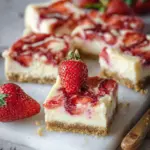 Strawberry Cheesecake Bars with Smooth Filling