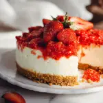 Strawberry Cheesecake with Golden Crust