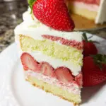 Strawberry Shortcake Cheesecake with Cream Layers