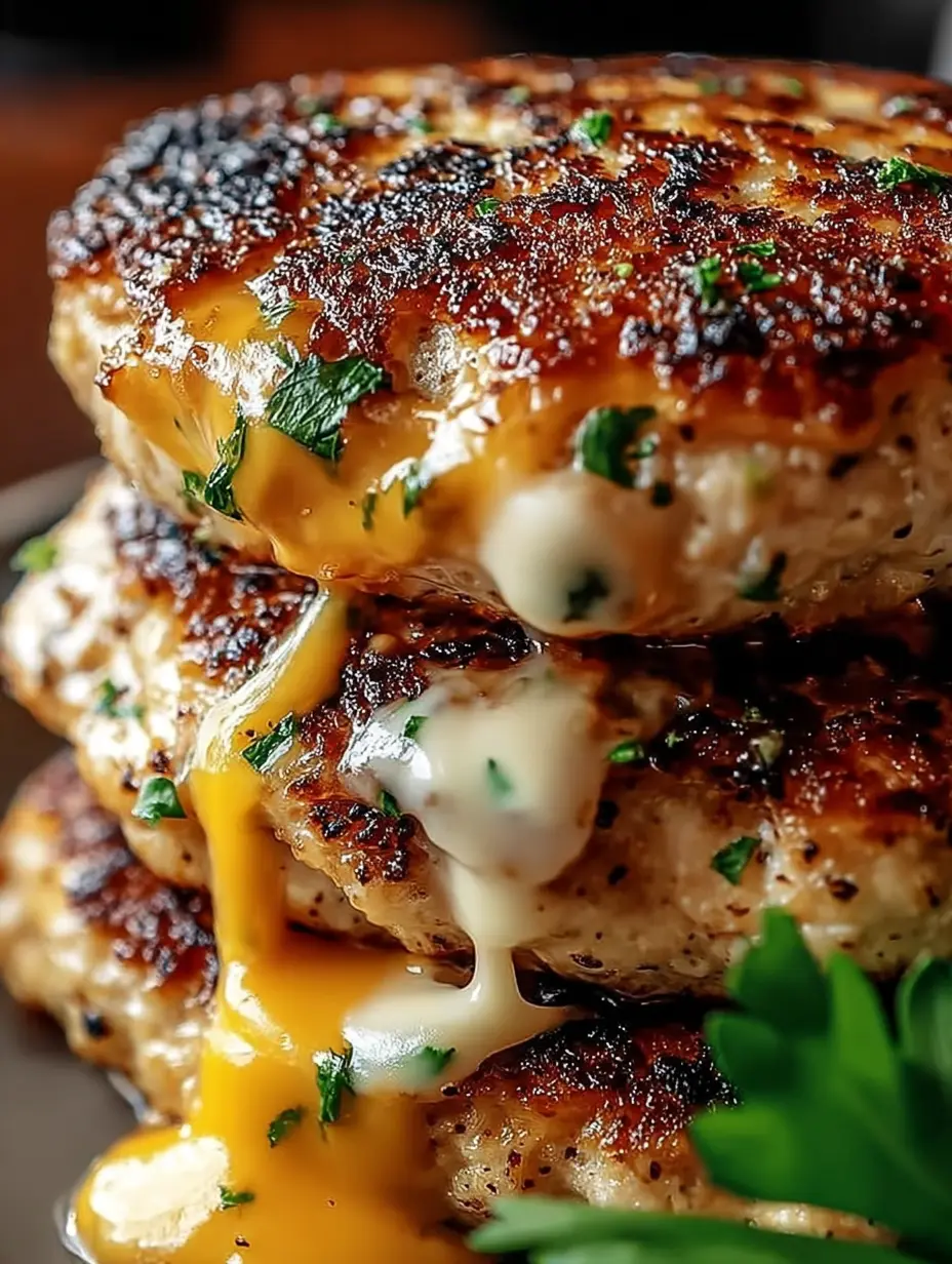 Cheddar Ranch Chicken Burgers