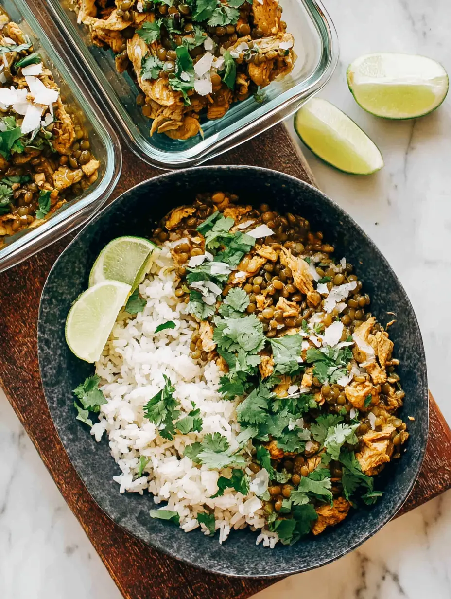 Cilantro Lime Chicken and Lentil Rice Bowls