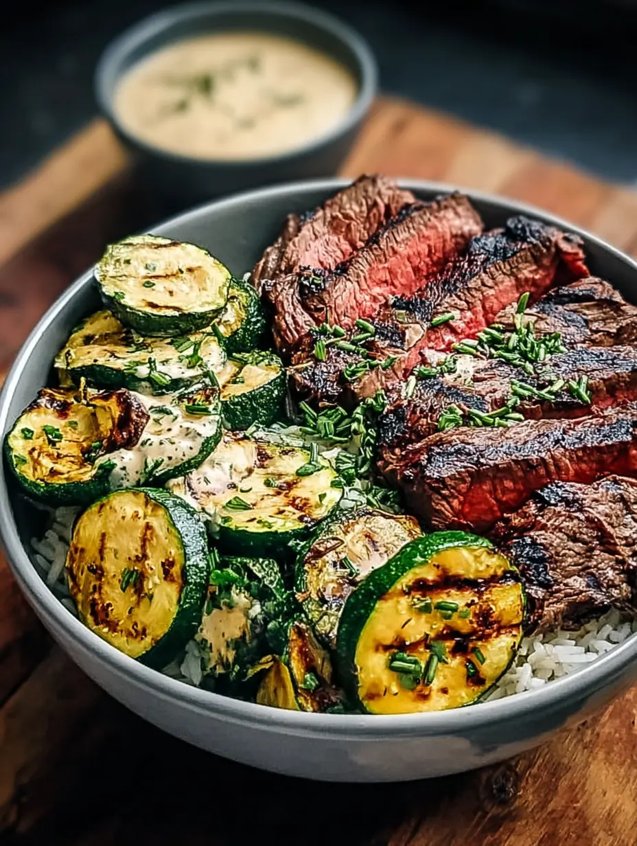 Cozy Grilled Steak Bowl with Zucchini