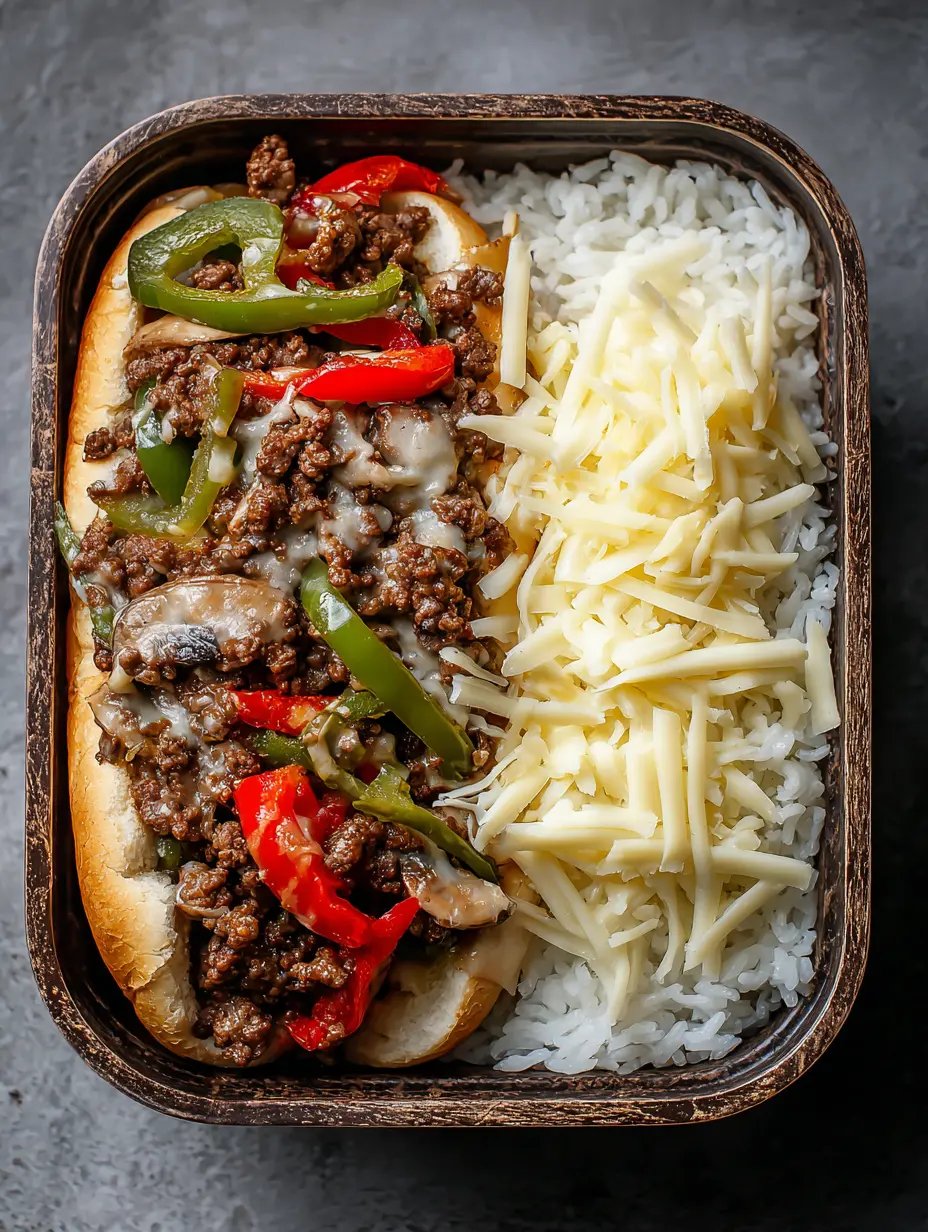 Ground Beef Philly Cheesesteak Meal Prep