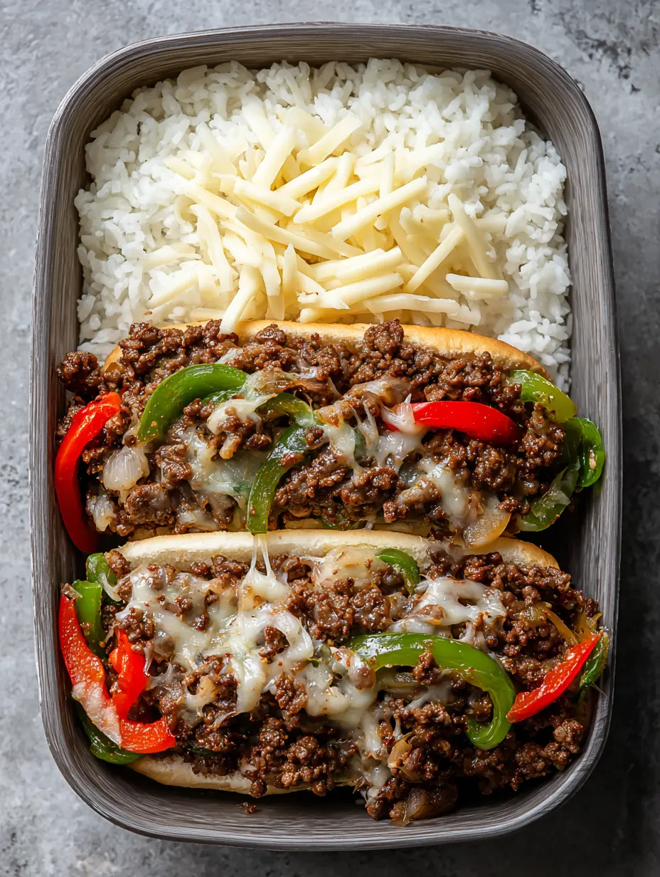 Ground Beef Philly Cheesesteak Meal Prep