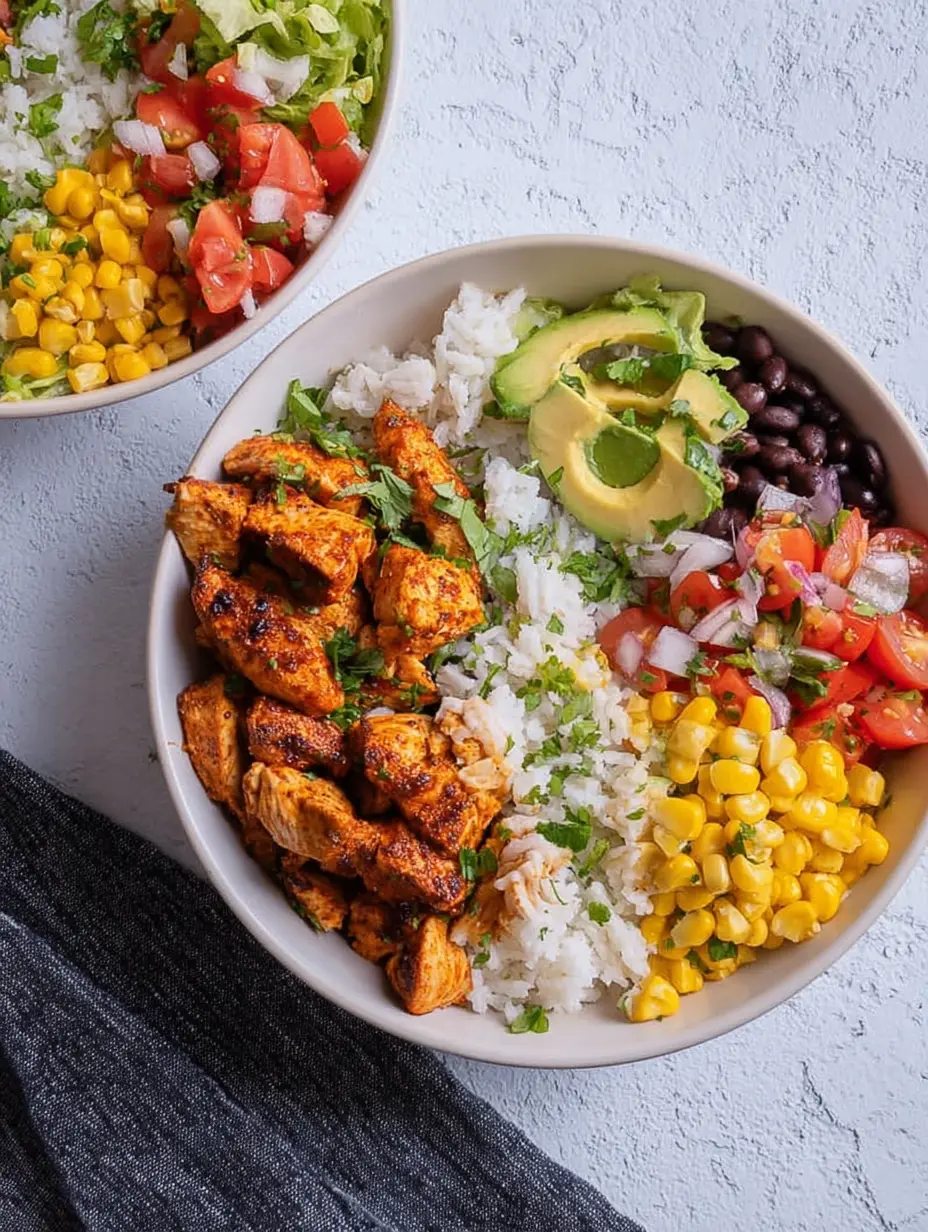High Protein Chicken Burrito Bowl