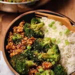Honey Sriracha Ground Chicken and Broccoli