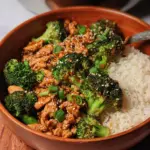 Honey Sriracha Ground Chicken and Broccoli