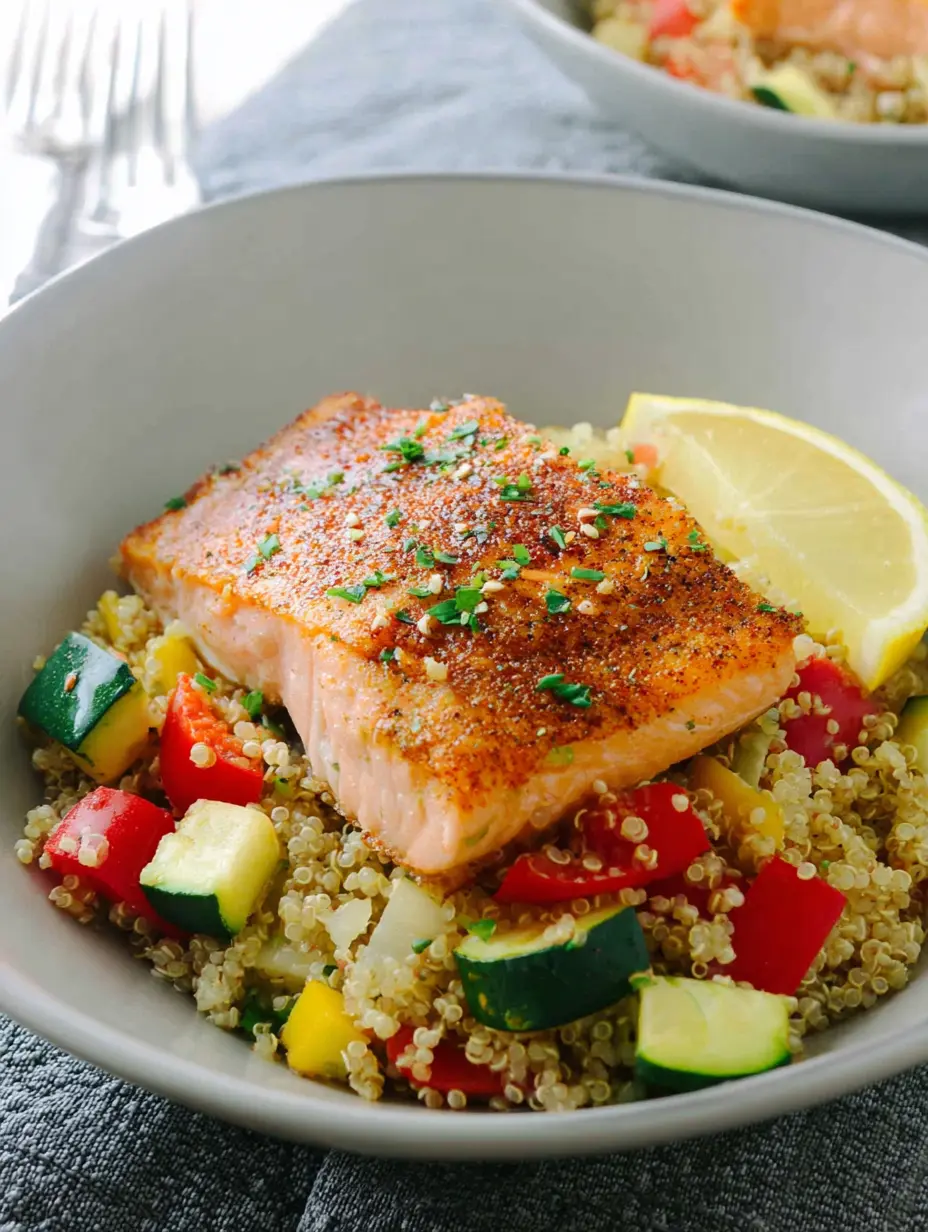 Mediterranean Salmon and Vegetable Quinoa