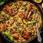 One Pan Creamy Chicken Orzo