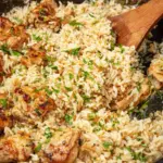 One Pan Garlic Butter Chicken & Rice