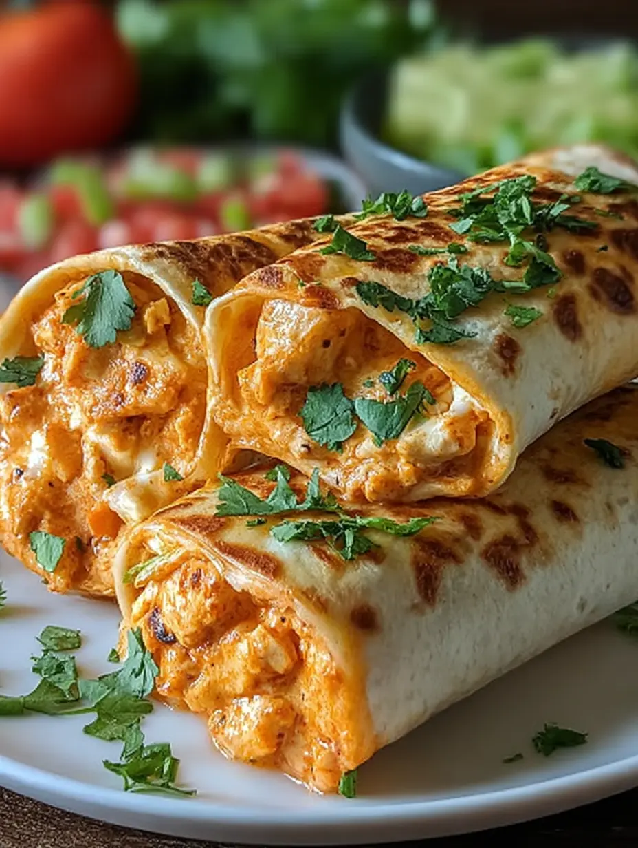 Cheesy Buffalo Chicken Burritos