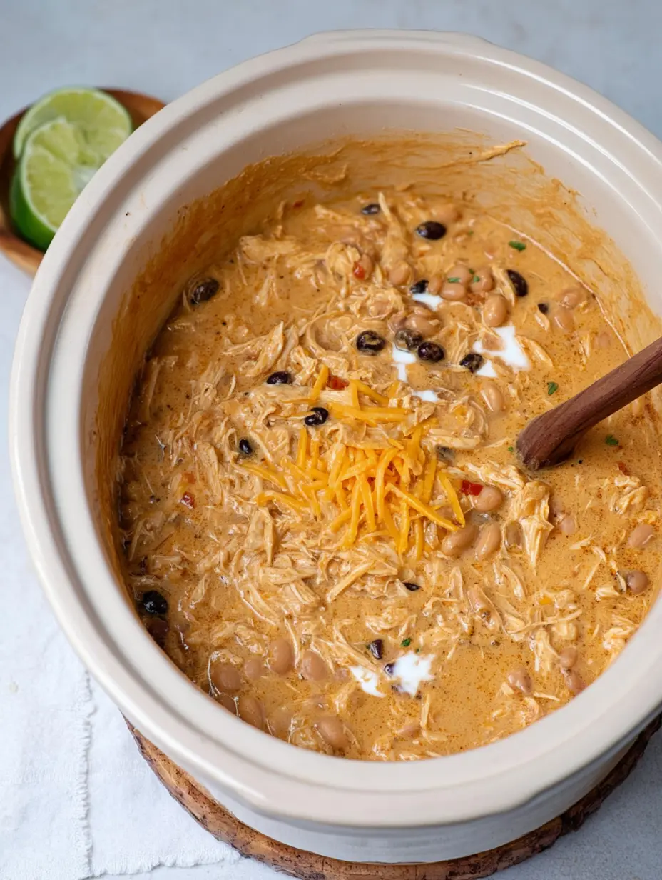 Crockpot White Chicken Chili with Cream Cheese